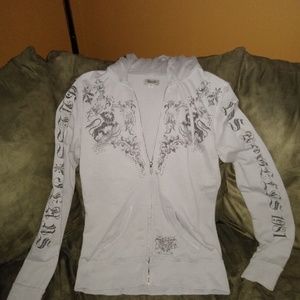 Grey Guess zip up hoodie